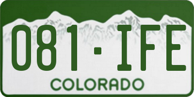 CO license plate 081IFE