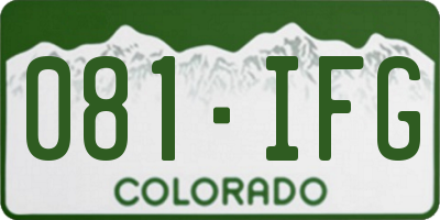 CO license plate 081IFG