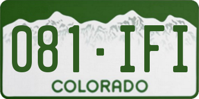 CO license plate 081IFI