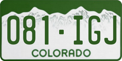 CO license plate 081IGJ