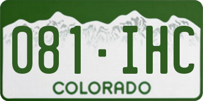 CO license plate 081IHC
