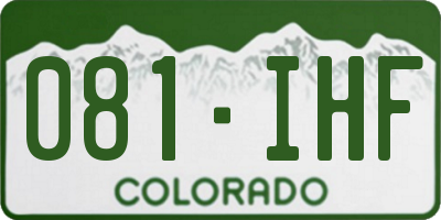 CO license plate 081IHF