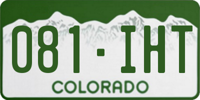 CO license plate 081IHT