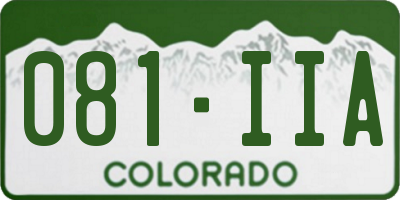CO license plate 081IIA