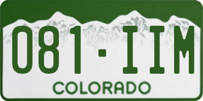 CO license plate 081IIM