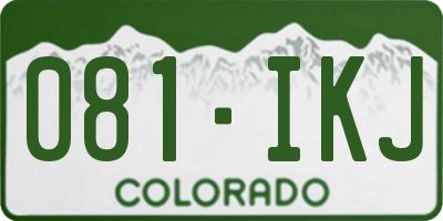 CO license plate 081IKJ
