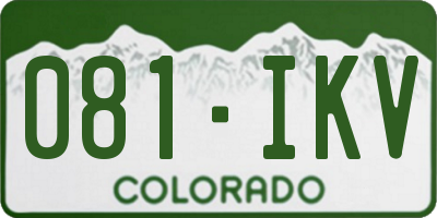 CO license plate 081IKV