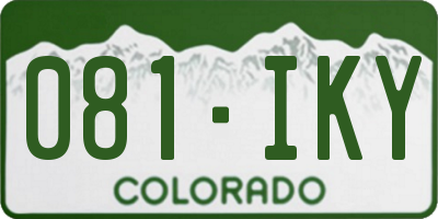 CO license plate 081IKY