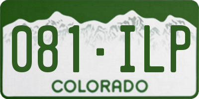 CO license plate 081ILP