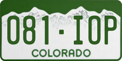 CO license plate 081IOP