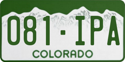 CO license plate 081IPA