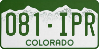 CO license plate 081IPR