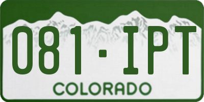 CO license plate 081IPT
