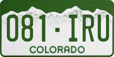 CO license plate 081IRU