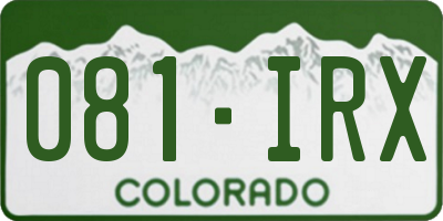 CO license plate 081IRX