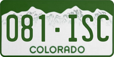 CO license plate 081ISC
