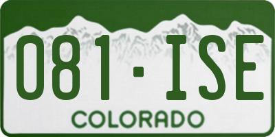 CO license plate 081ISE