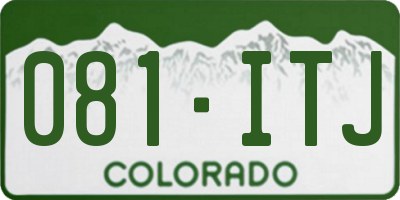 CO license plate 081ITJ