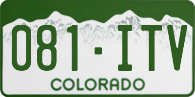 CO license plate 081ITV