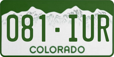 CO license plate 081IUR