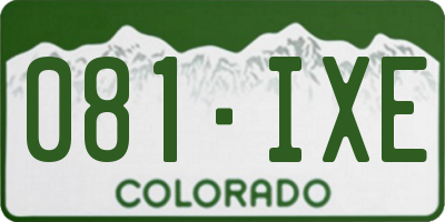 CO license plate 081IXE