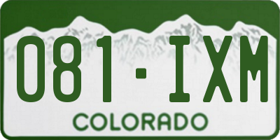 CO license plate 081IXM