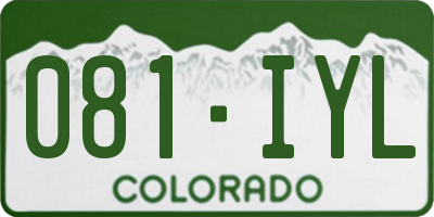 CO license plate 081IYL