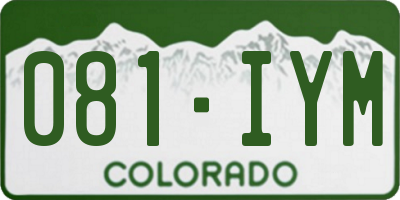 CO license plate 081IYM