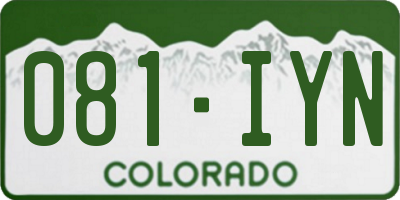 CO license plate 081IYN