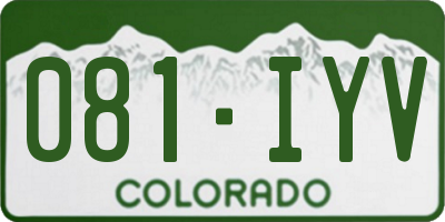 CO license plate 081IYV
