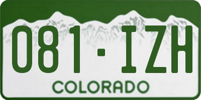 CO license plate 081IZH
