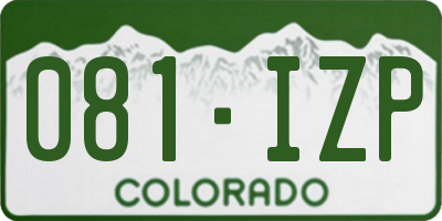 CO license plate 081IZP
