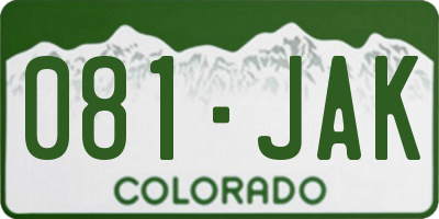 CO license plate 081JAK