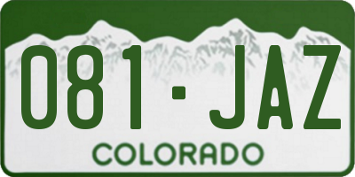CO license plate 081JAZ