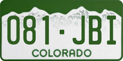 CO license plate 081JBI