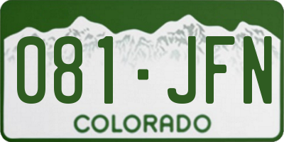CO license plate 081JFN