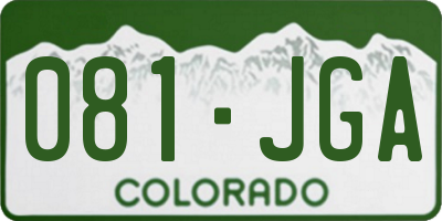 CO license plate 081JGA