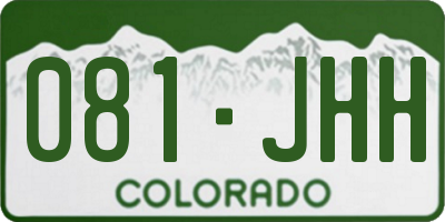 CO license plate 081JHH