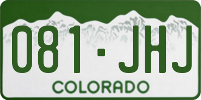 CO license plate 081JHJ