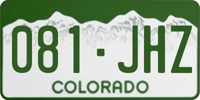 CO license plate 081JHZ