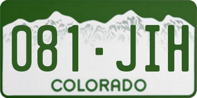 CO license plate 081JIH