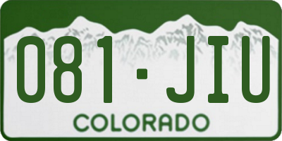 CO license plate 081JIU