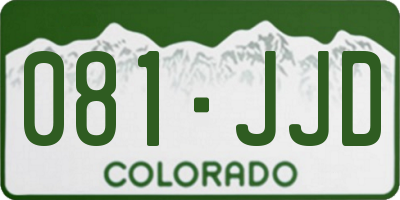 CO license plate 081JJD
