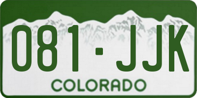 CO license plate 081JJK