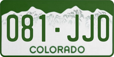 CO license plate 081JJO