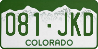 CO license plate 081JKD
