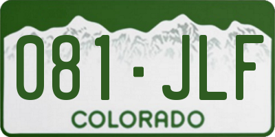 CO license plate 081JLF