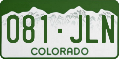 CO license plate 081JLN