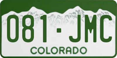 CO license plate 081JMC