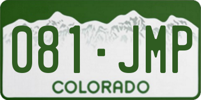 CO license plate 081JMP